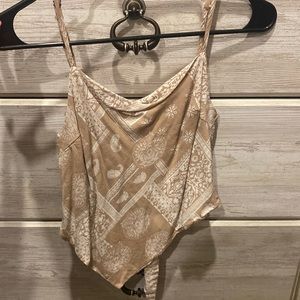 Paisley Print Tie-Back Top